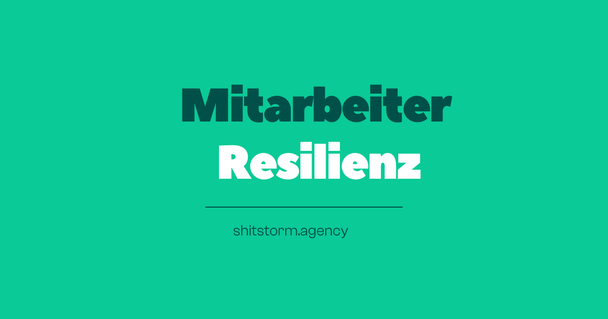 Mitarbeiter Resilienz | shitstorm.agency